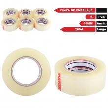 PRECINTO EMBALAR 48MM X 200M, PAQUETE DE 6 UNDS