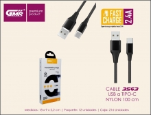 GMR PREMIUM CABLE NYLN TIPO-C 2,4A 200CM