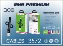 GMR PREMIUM CABLE NYLN USB A MICROUSB 3.0A 300CM